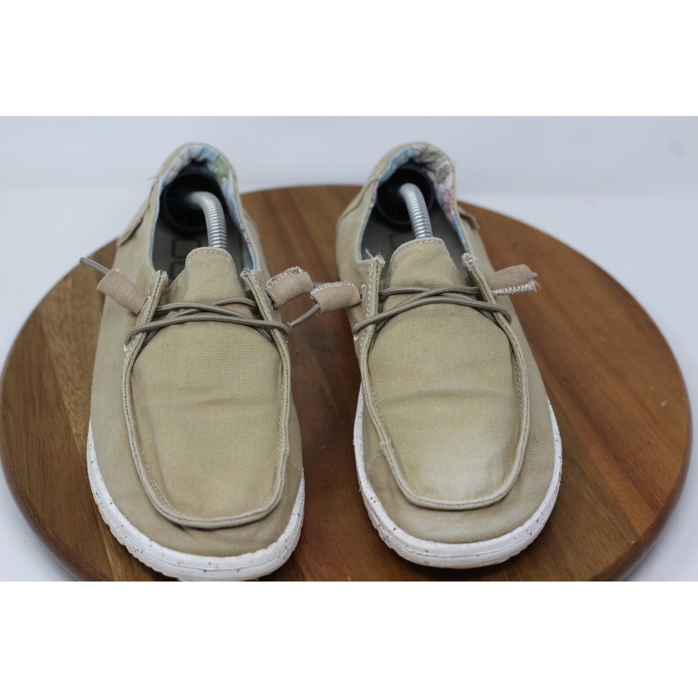 Hey Dude Wendy Floral Beige Casual Loafers Lightweight Shoes Womens Size 7 - Picture 6 of 8